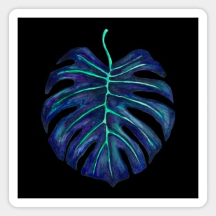 Blue monstera leaf Magnet